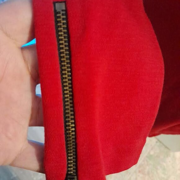 Diane Von Furstenberg Wrap Biker Red Wrap Dress 100% Wool Size 8 - Picture 7 of 9